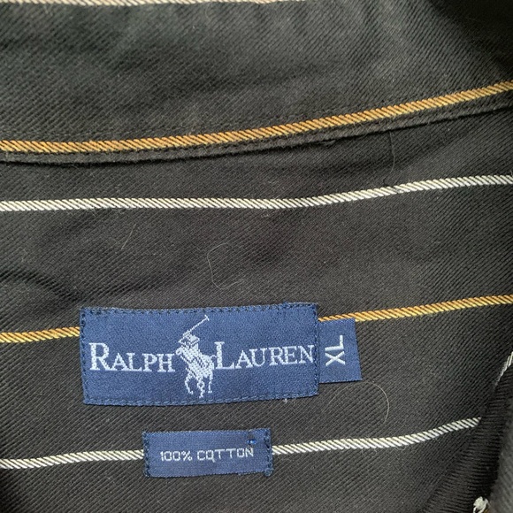 Ralph Lauren Button Up Black and Gold - Picture 2 of 2